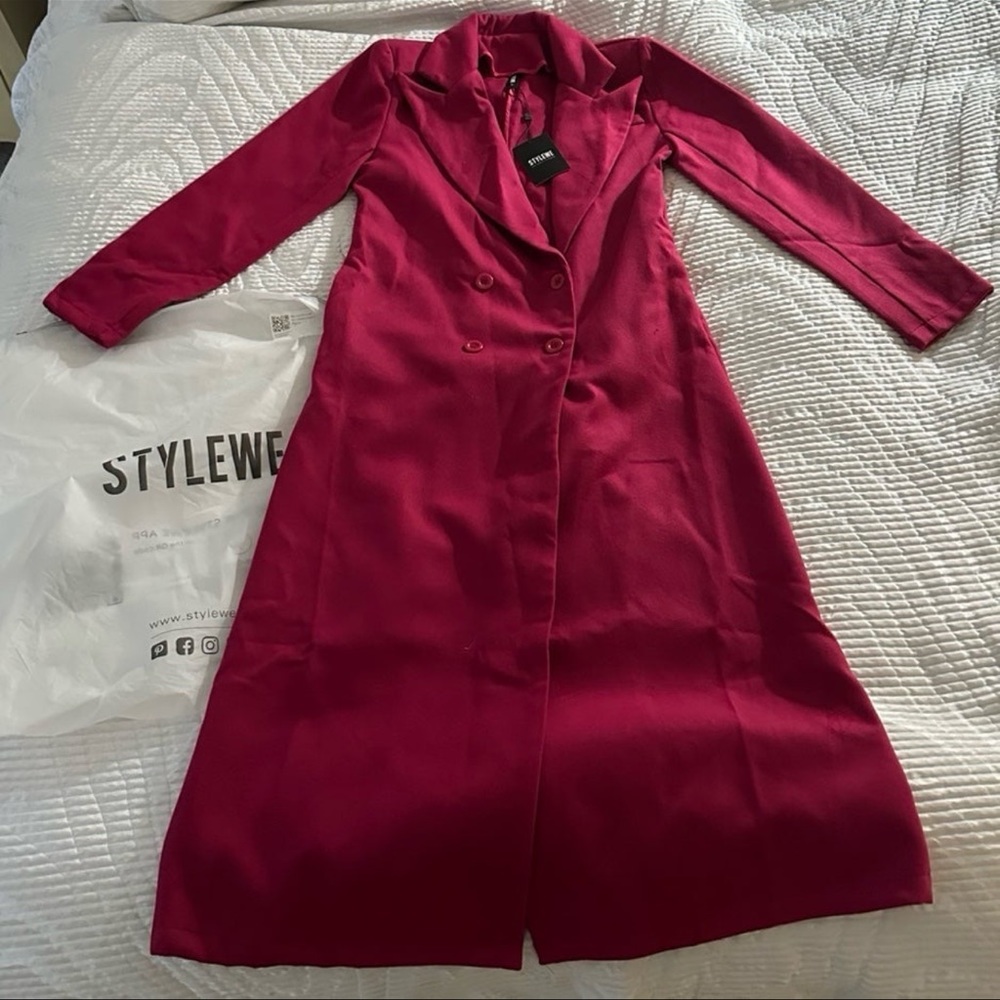 Hot Pink Peacoat - Picture 4 of 5